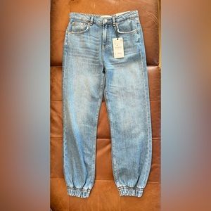 Zara Mid Rise Denim Jogger NWT